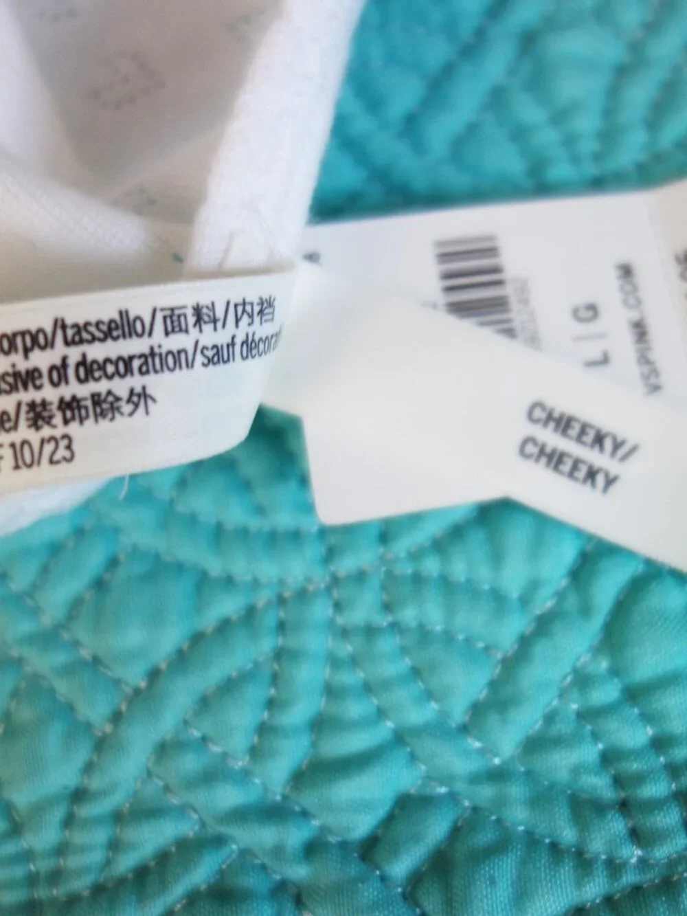 Victoria's Secret PINK Cotton CHEEKY Panty White Heart Pointelle (L) NWT!